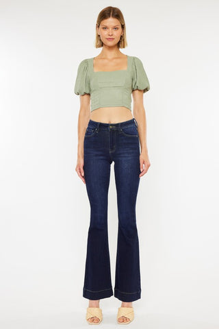 Kancan Alissa High Rise Dark Wash Flare Jeans