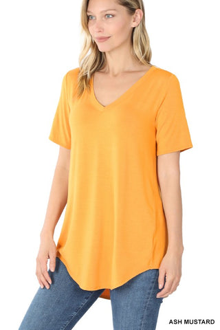 Super Soft Basic Short Sleeve V-Neck Top