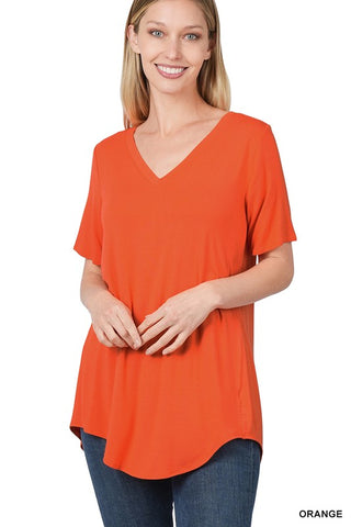 Super Soft Basic Short Sleeve V-Neck Top