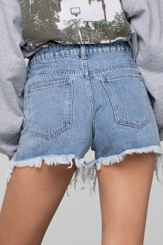 Insane Gene Rhinestone Denim Shorts