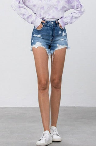 Insane Gene Lennon Distressed High Waist Shorts