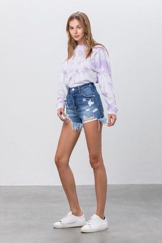 Insane Gene Lennon Distressed High Waist Shorts