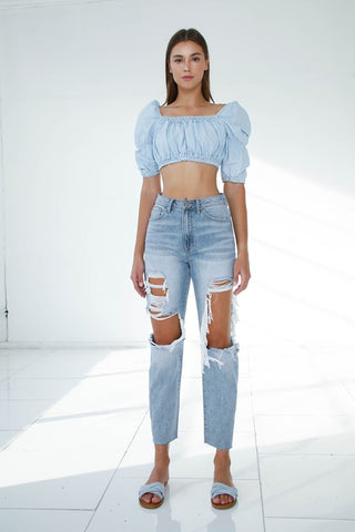 Denim Lab Ripped Raw Hem Boyfriend Jeans