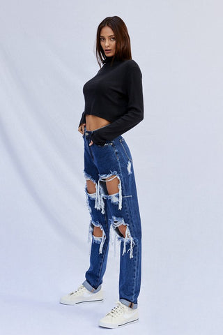 HIGH WAISTED BAGGY JEANS