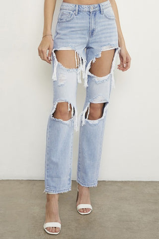 Insane Gene Ramone High Rise Heavy Destroyed Jeans