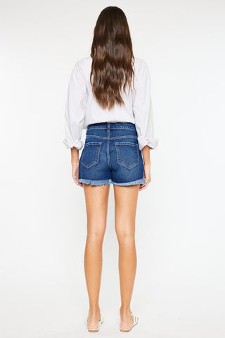 Kancan Janis High Rise No Stitch Frayed Hem Shorts