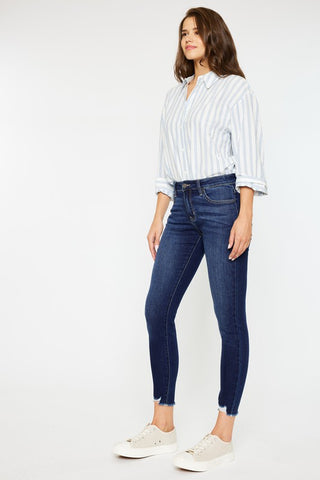 MID RISE ANKLE SKINNY JEANS-KC20009D