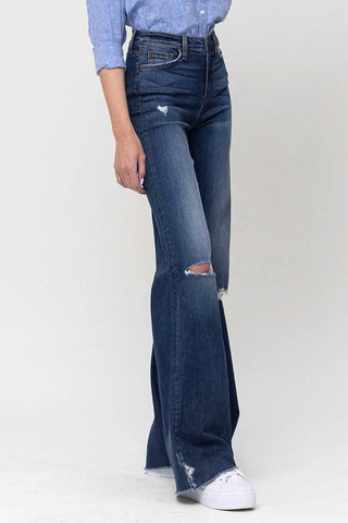 Flying Monkey Arora High Rise Distressed Wide Leg Jeans