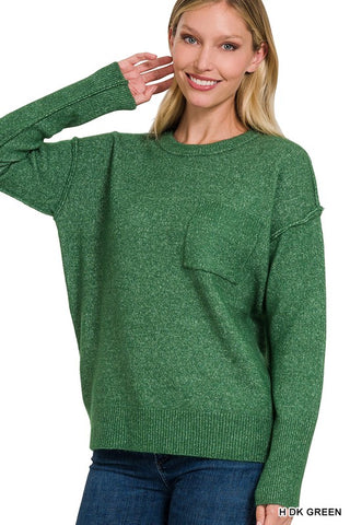 Melange High Low Hem Sweater