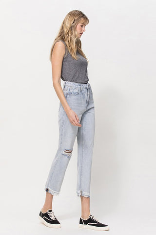 Vervet by Flying Monkey Minor Mishap Super High Rise Relaxed Cuff Straight Jeans