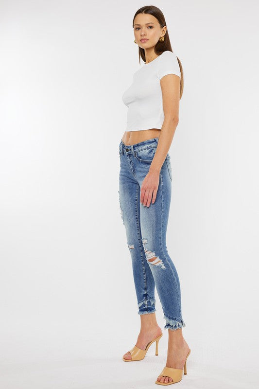 Kancan Ankle Biters Mid Rise Skinny Jeans