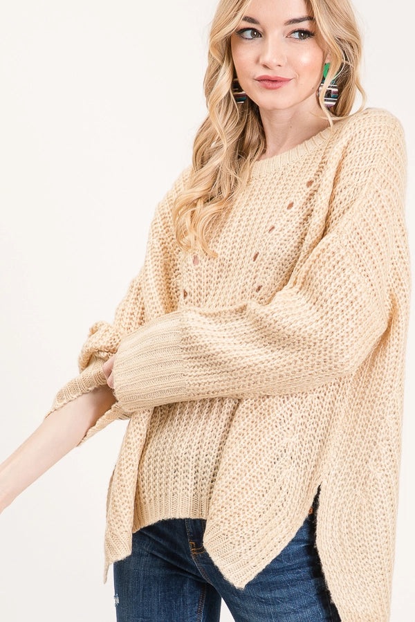 Cable Knit Sweater in Taupe