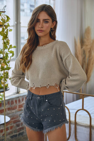Distressed Knit Sweater