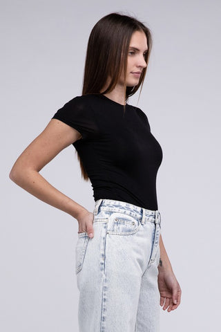 Double Layered Cap Sleeve Bodysuit