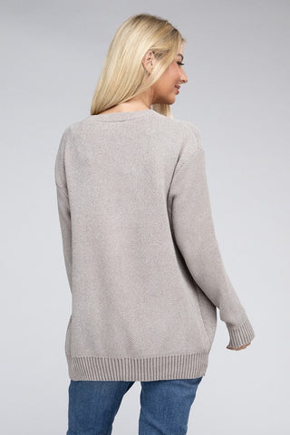 Melange Open Front Sweater Cardigan