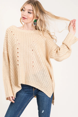 Cable Knit Sweater in Taupe