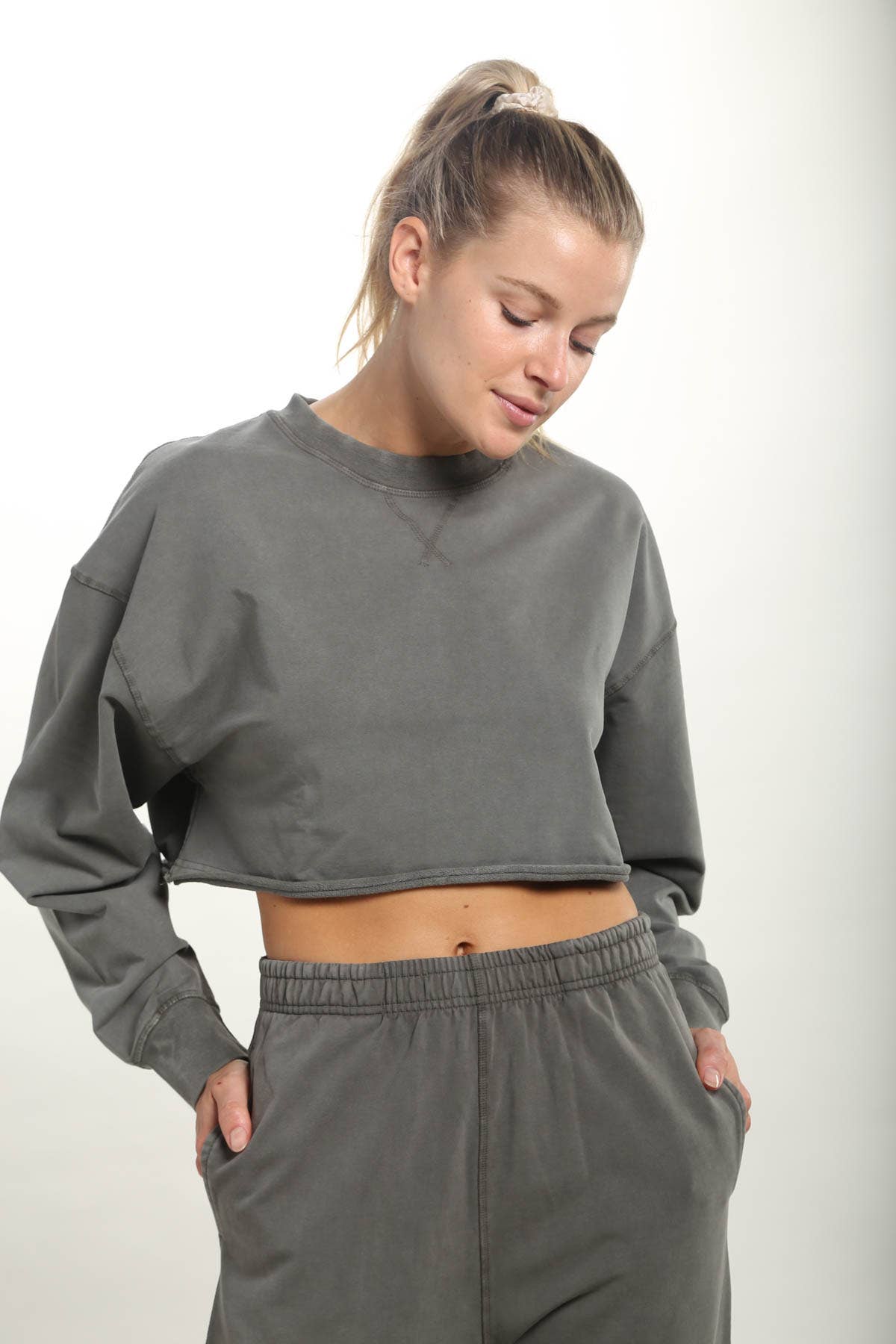 Mineral Wash Boxy Cropped Top