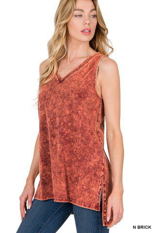 Mineral Wash V-Neck Tank