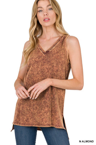 Mineral Wash V-Neck Tank