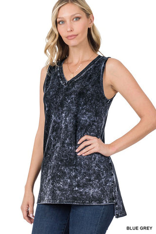 Mineral Wash V-Neck Tank