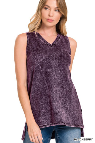 Mineral Wash V-Neck Tank