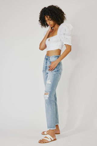 Kancan Penelope High Rise Slim Straight Jeans