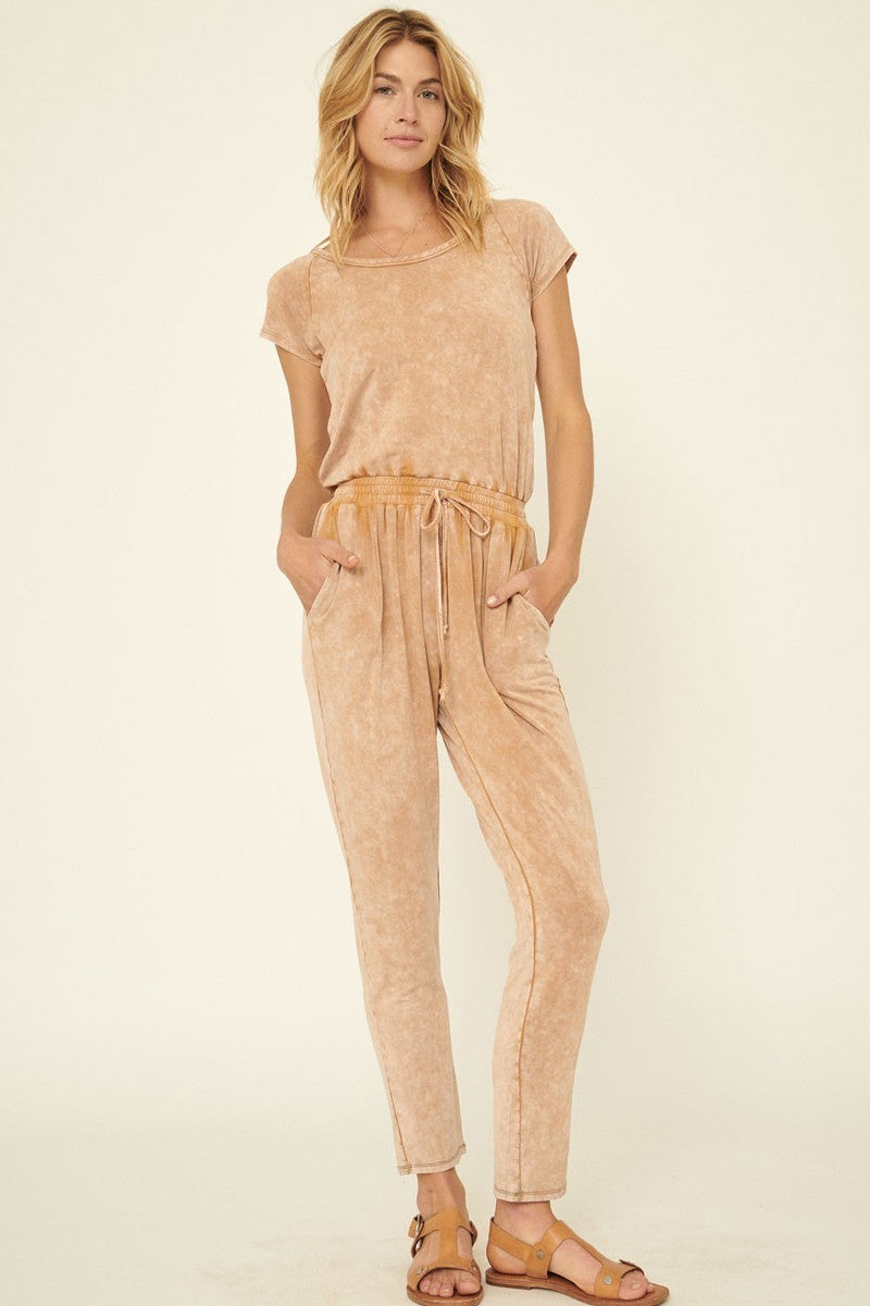 Mineral Washed Knit Jumpsuit